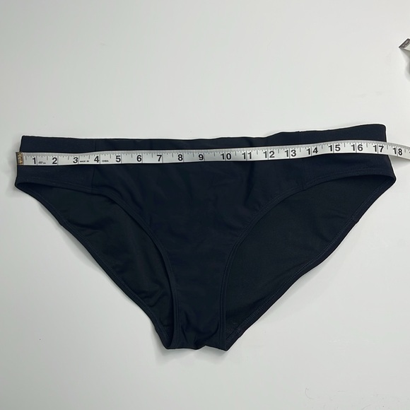 Athleta Black Bikini Bottom with Laser Cut detailing on Hips Size Large - Picture 10 of 11